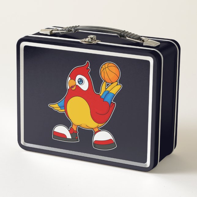 Lunch Box Perroquet comme joueur de basket-ball avec basket- (Devant)