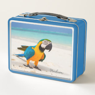 Lunch Box Perroquet de plage nom personnalisé
