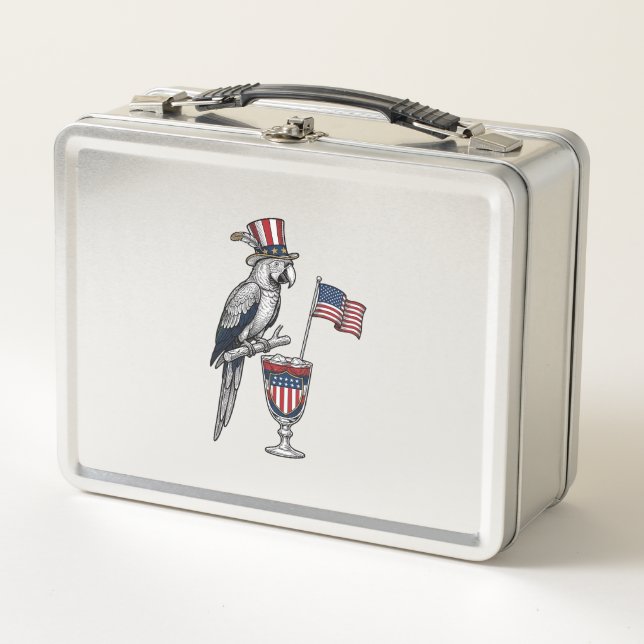 Lunch Box Perroquet patriotique cocktail design vectoriel vi (Devant)