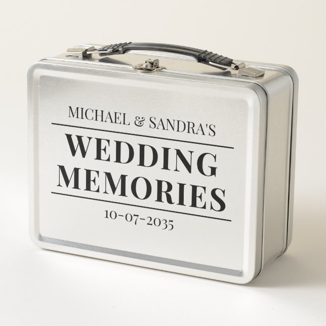 Lunch Box Personalized Wedding Memories Metal Box (Devant)