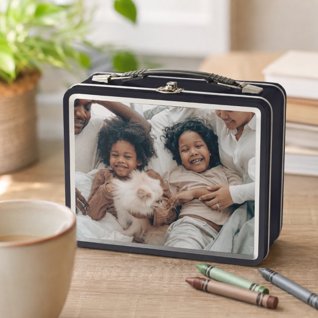 Lunch Box Personnalisé unique sur mesure (Unique personalized custom metal lunch box by Ricaso/ Add your own photographs, art and text)