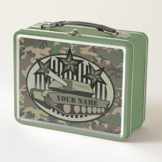 Lunch Box Personnalisé Votre Nom Tanker Camo
