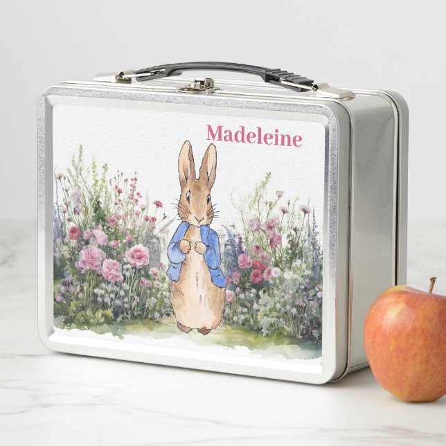 Lunch Box Personnaliser le nom de l'enfant Pierre le Lapin (En situation)