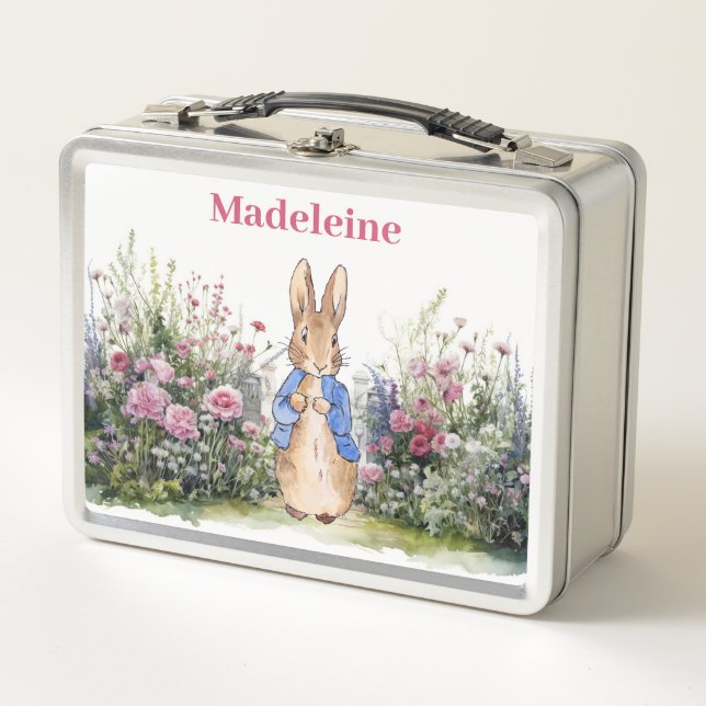 Lunch Box Personnaliser le nom de l'enfant Pierre le Lapin (Devant)
