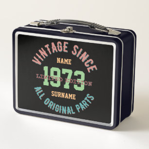LUNCH BOX PERSONNALISER NOM ANNIVERSAIRE ANNÉE CADEAUX VINTA