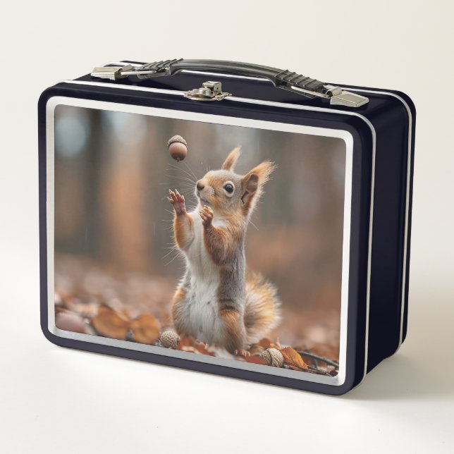 Lunch Box Petit écureuil mignon attrapant un gland (Devant)