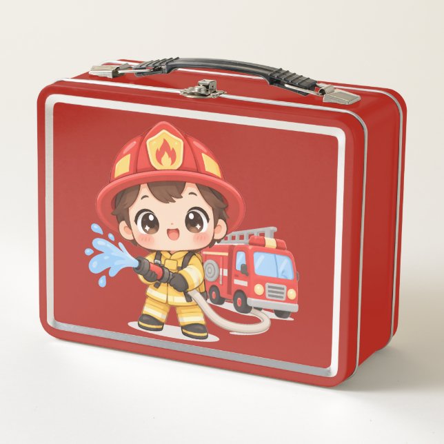 Lunch Box Petit pompier courageux (Devant)