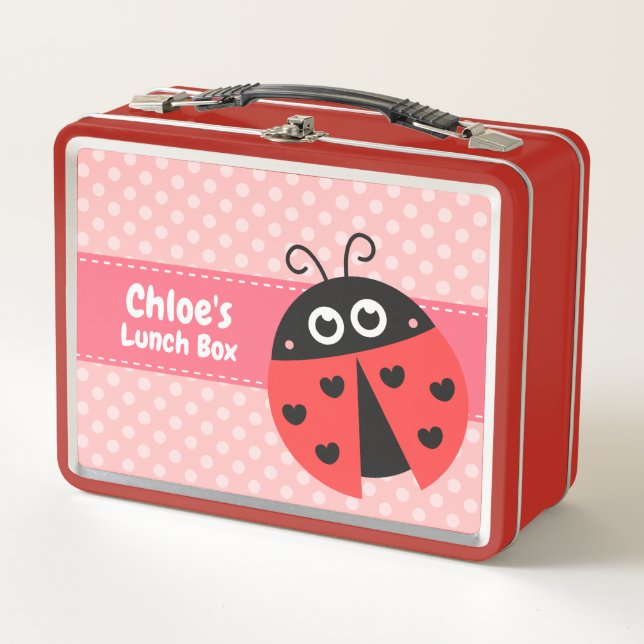 Lunch Box Petites filles Pois de Ladybug mignonnes Personnal (Devant)