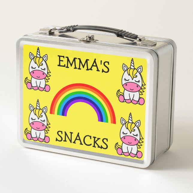 Lunch Box Petites Filles Unicorne Retour À L'École (Devant)