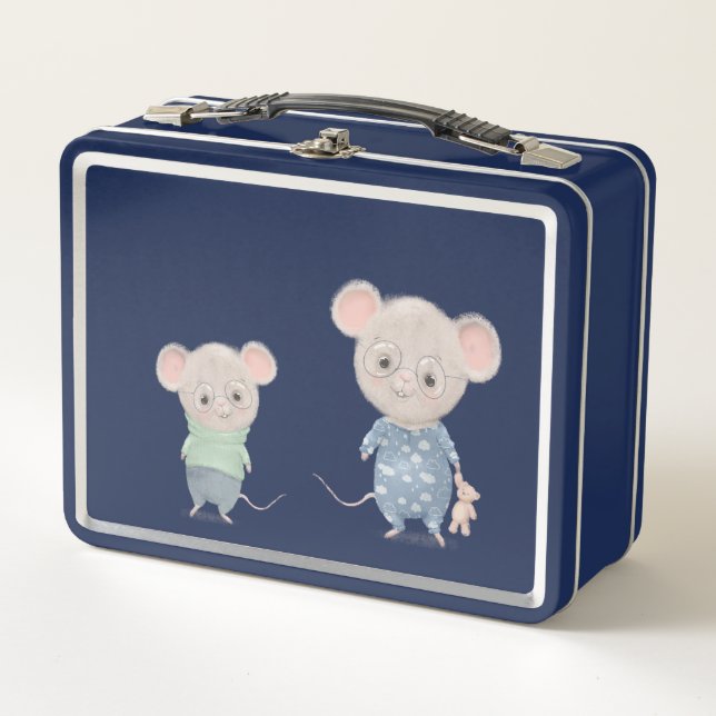 Lunch Box petites souris mignonnes avec lunettes (Devant)