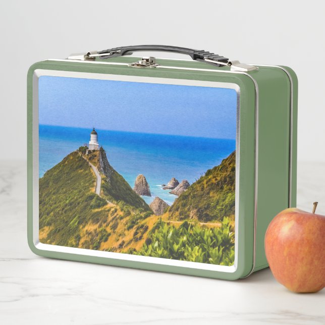 Lunch Box Phare de Nugget Point, Nouvelle-Zélande (En situation)