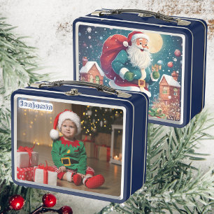 Lunch Box Photo Son   Père Noël livre des cadeaux   Enfants 