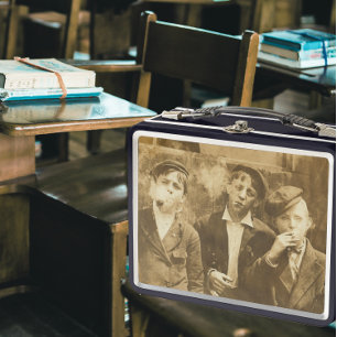 Lunch Box Photographie vintage du tabagisme de garçons