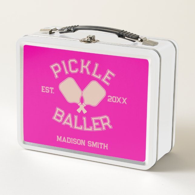 Lunch Box Pickle Baller Pickleball Collegiate Typographie (Devant)