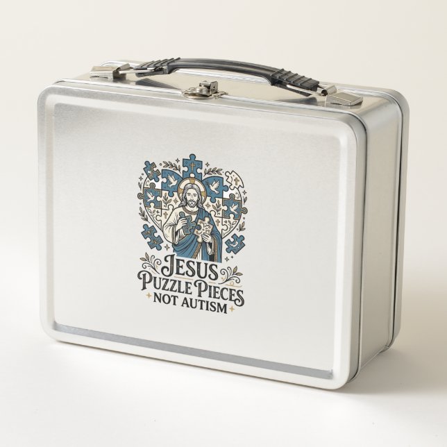 Lunch Box Pièces de puzzle Jésus pas autisme Pièces de puzzl (Devant)