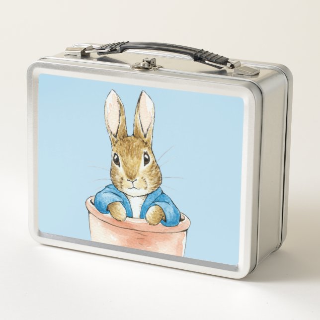 Lunch Box Pierre le Lapin assis dans une plante en pot    (Devant)