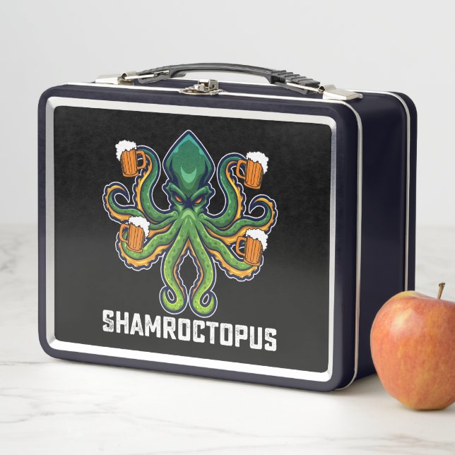 Lunch Box Pieuvre Shamroctopus Amoureux de la Saint-Patrick (En situation)