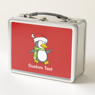 Lunch Box Pingouin de Noël marchant sur la neige