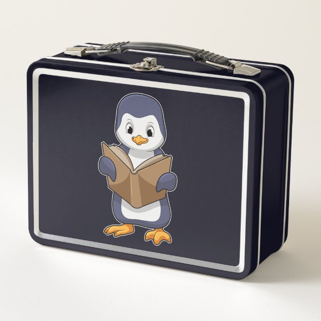 Lunch Box Pingouin Nerd avec Livre (Devant)