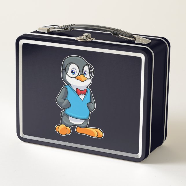 Lunch Box Pingouin Nerd avec lunettes (Devant)