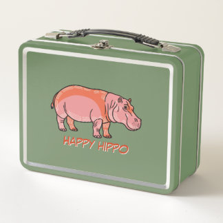 Lunch Box Pink Hippo