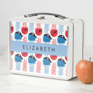 Lunch Box Pirate Jellyfish, Motif de méduses, Votre nom