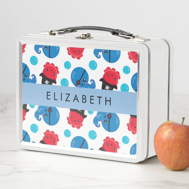 Lunch Box Pirate Octopus, Motif Octopus, Mer, Votre Nom (En situation)