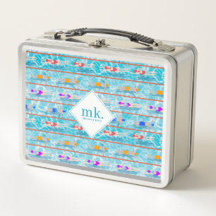 Lunch Box Piscine Piscine Équipe Motif Monogramme