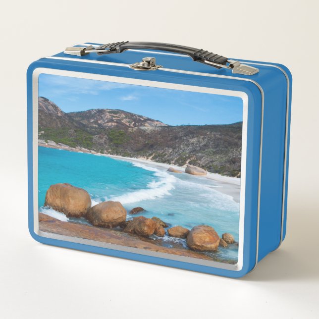 Lunch Box Plage blanche immaculée et océan bleu (Devant)