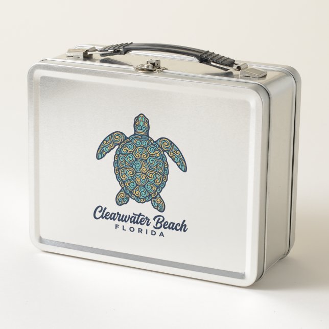 Lunch Box Plage de Clearwater Floride Tortue de mer Concepti (Devant)