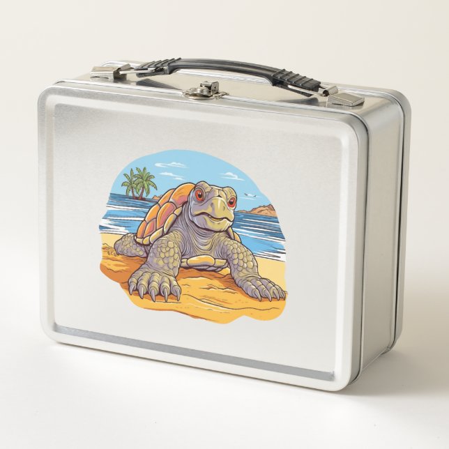 Lunch Box Plage de dessin animé de tortue (Devant)