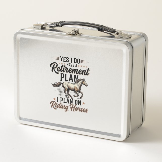 Lunch Box Plan de retraite Chevaux de selle Design de T-shir (Devant)