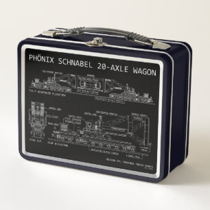 Lunch Box "Plan" technique du wagon ferroviaire PTW Schnabel