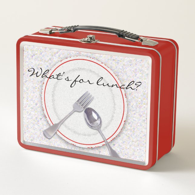Lunch Box Plaque avec fourchette et cuillère (Devant)