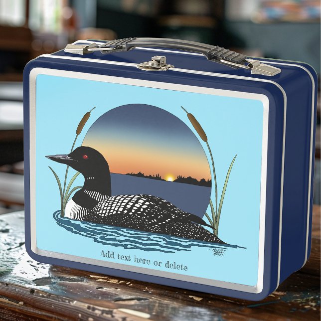 Lunch Box Plongeon commun serein Coucher de soleil Bleu Faun (Créateur téléchargé)
