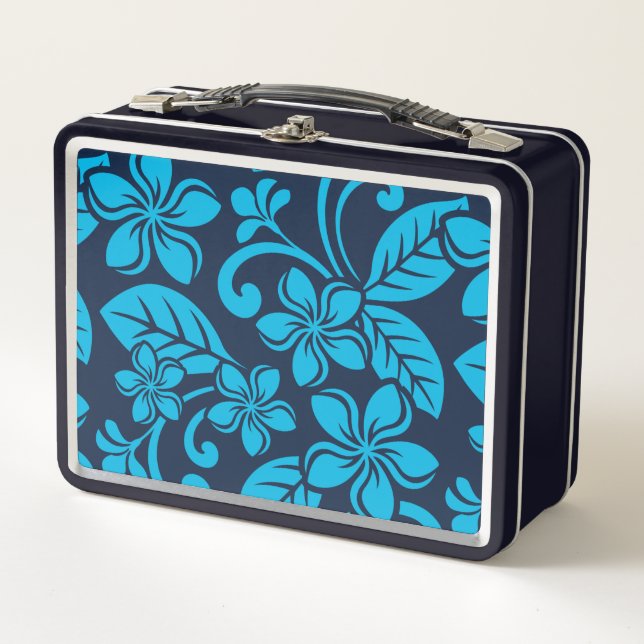 Lunch Box PLUMÉRIE DE L'ÎLE (Bleu x 2) (Devant)