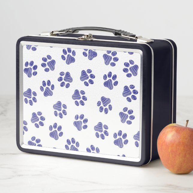Lunch Box Poches de Doodle, Paws de Chien, Paws Bleus de Mar (En situation)