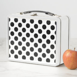 Lunch Box Pois, Motif Polka Dot, noir et blanc