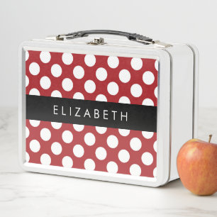 Lunch Box Pois Rouges, Motif Polka Dot, Votre Nom