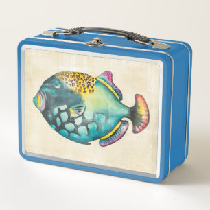 Lunch Box Poisson Aquarium bleu et violet