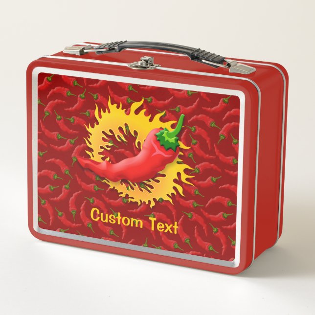 Lunch Box Poivre avec boîte à lunch en métal flammé (Devant)