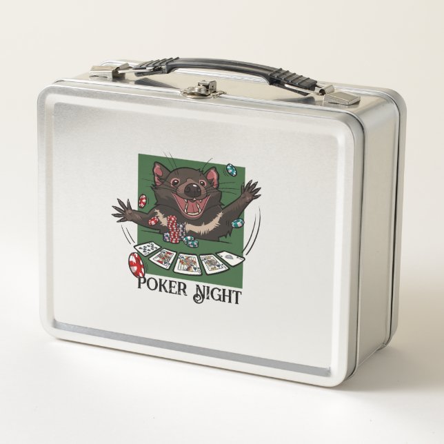 Lunch Box Poker Night Royal Flush Cartoon Tasmanian Diable (Devant)