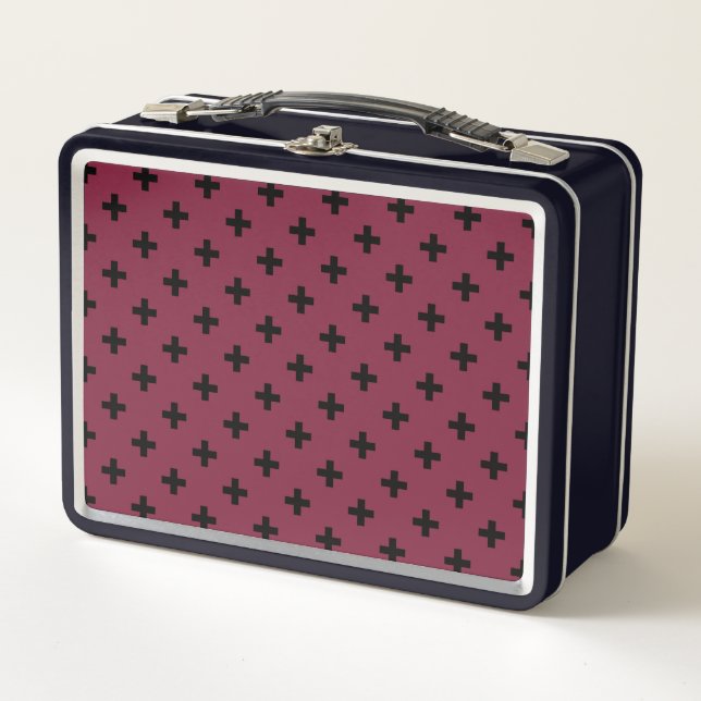 Lunch Box Polka noire croise sur mûrier (Devant)