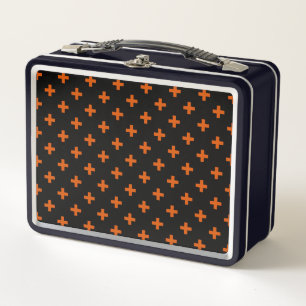 Lunch Box Polka orange croise sur noir