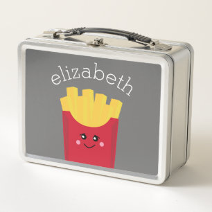 Lunch Box Pommes frites mignonnes de Kawaii avec le nom fait