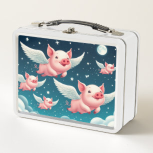 Lunch Box Porcs volants mignons en gros plan dans le ciel ét