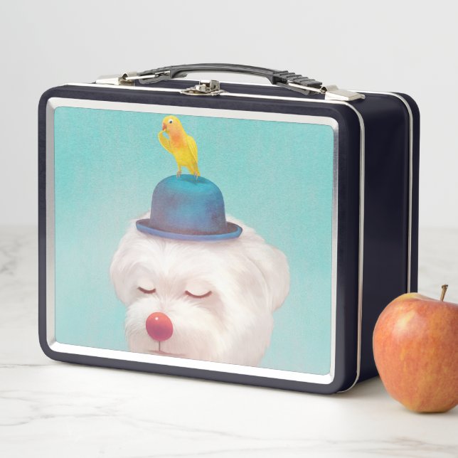 Lunch Box Portrait de chien clown méditatif (En situation)
