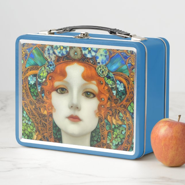 Lunch Box Portrait d'une belle femme en verre tendu (En situation)