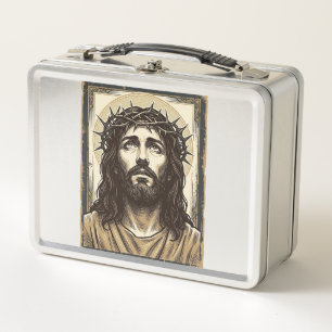 Lunch Box Portrait religieux vintage de la couronne d'épines