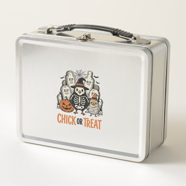 Lunch Box Poulet drôle ou traitement Halloween poulet graphi (Devant)
